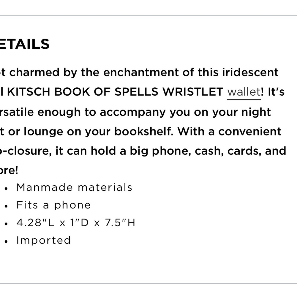 Betsey Johnson Black 'Book of Spells' Wristlet - Picture 6 of 7
